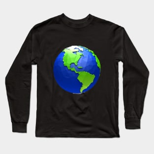 Cartoon low poly world- Usa theme 2 Long Sleeve T-Shirt